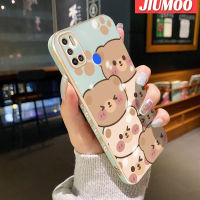 เคส JIUMOO สำหรับ Tecno Spark 6 Air Spark 5 Air เคสการ์ตูนหมีน่ารักใบหน้าดีไซน์ใหม่เคสมือถือบางลายชุบกล้องฝาปิดเลนส์เต็มรูปแบบป้องกันการกระแทก Softcase