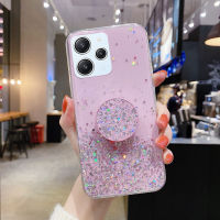 KOSLAM เคสโทรศัพท์โปร่งใสพับเป็นขาตั้งวงกลมสำหรับ Xiaomi Redmi 12 4G 5G 12C A1 A2 Note 12 4G 5G 12 Pro 12 Pro 12 Pro + Note 11 11S 11 Pro 11 Pro 11 Pro 11 + 5G Note 10S 10 Pro 9 Pro Redmi 10C 10A 10 9A 9C 9ปลอกโทรศัพท์มือถือ TPU นิ่มสไตล์ใหม่มีในสต็อก