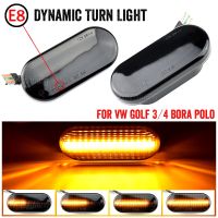 Smoked Dynamic Flowing LED Side Marker Turn Signal Light For VW Transporter T5 Polo Golf3 4 Passat B5 Sharan Lupo Bora Multivan Bulbs  LEDs HIDs