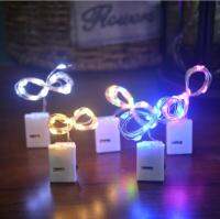 ไฟ LED Fairy String Light 1M 2M 3M ปุ่มดําเนินการแบตเตอรี่โคมไฟกันน้ําสําหรับ DIY กล่องของขวัญงานแต่งงานห้องนอนเทศกาลคริสต์มาส