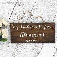 ☒สัญลักษณ์พิธีแต่งงานสติ๊กเกอร์ไวนิลติดรถยนต์ Trop Tard Tenfuir... Elle มาถึง! ศิลปะงานแต่งงานตกแต่งสติกเกอร์บอร์ดไวนิลคำอ้างอิง