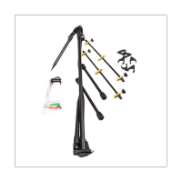 Adjustable Retractable Carp Fishing Rod Pod Stand Holder Fishing Pole Pod Stand with 3 Bite Alarms Swingers Indicators