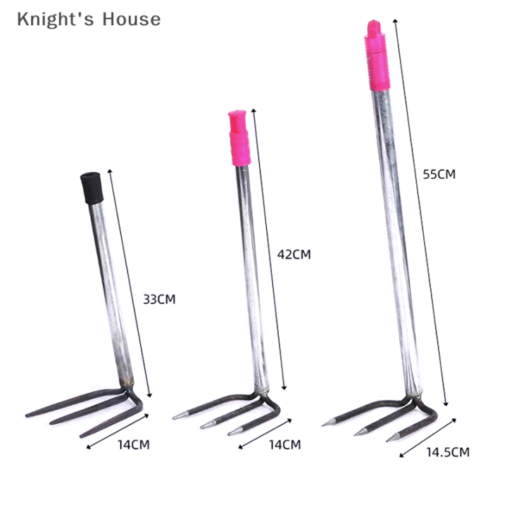 knights-house-คราดขุดดินแบบพกพา3ฟัน1ชิ้นคราดเหล็กแมงกานีสสำหรับคลายดินการวางแผนถั่วลิสงเครื่องมือปลูกสวนในบ้าน