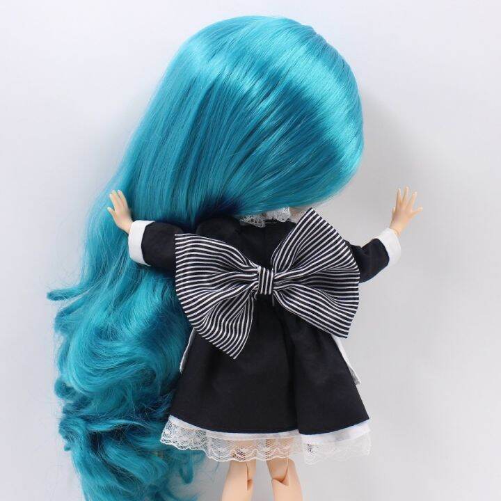 dbs-blyth-doll-icy-licca-waitress-suit-black-dress-with-leggings-apron-lolita-only-clothes-no-doll