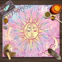 Pink Sun Moon Altar Cloth Tarot Card Tablecloth Pagan Witchcraft Spiritual Pendulum Astrology Oracle Card Pad Home Decor gift