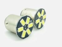 ไฟถอยเเละไฟเลี้ยว ถยนต์ ขั้วกลม1จุด 5630 6led 12v สีขาว กระพริบตลอด 1คู่