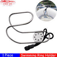 A Marine Stainless Steel Horseshoe Lifebuoy cket Life Buoys Ring Holder Swimming Ring Holder Adjustable Rail Boat Accessories