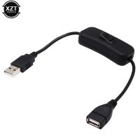 USB cable New 28cm USB 2.0 A Male to A Female Extension Extender Black/White Cable With Switch ON OFF Cable