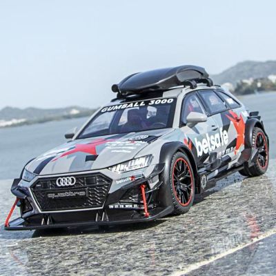 1:24รถ Audi RS6ดัดแปลง DTM โมเดลรถโลหะผสมรถรถของเล่นโลหะสำหรับเด็กผู้ชายดัดแปลงของเล่นของขวัญของสะสม