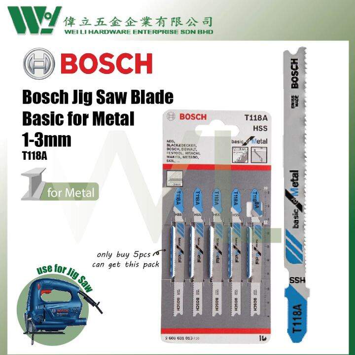 Bosch T118A Jig Saw Blade Metal 2608631010 mata jigsaw besi jigsaw