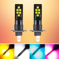 2Pcs Super Bright H1 H3 LED Bulbs Car High Power Fog Lights 3030 1200LM Auto LED Head Driving Lamp DRL White Yellow blue pink