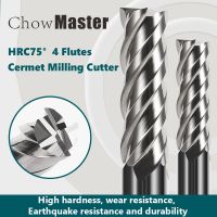 【DT】hot！ HRC75 Cermet Milling Cutter 4 Flute Uncoated High-hardness Flat-bottomed Super Hard Metal End Mill