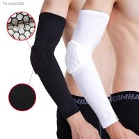 ✧✖◎ 1pc Sports Arm Sleeve Sun UV Protection Honeycomb Anti-collision Lengthen Elbow Pads Basketball Volleyball Cycling Arm Warmers