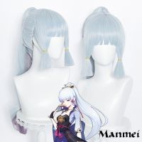 Genshin Impact Kamisato Ayaka Cosplay 75cm Wig Silver Blue Wig Cosplay Anime Wigs Heat Resistant Synthetic Wigs Halloween vr