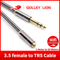 GOLLEY LION 3.5มม. TRS (หญิง) ถึง1/4 "TRS (ชาย) สายอะแดปเตอร์หูฟัง