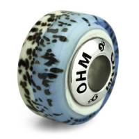 บีดแก้ว มูราโน่ Seeded Blue OHM Murano Glass Bead Charm