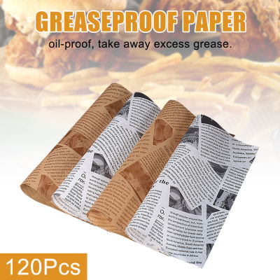 [ส่งฟรี] กระดาษรองอบ120ชิ้นแผ่นกระดาษแว็กซ์กันไขมันสำหรับอบทำอาหารย่างกระดาษห่ออาหารอุปกรณ์ครัว