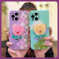 Anti-fall Glitter Phone Case For OPPO Find X3/X3 Pro Liquid silicone shell protective case cute Cartoon Rotatable stand