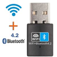 การ์ดเครือข่ายไร้สาย Wifi 2 In 1 USB Wifi และการ์ดเครือข่ายบลูทูธ150ม. ตัวรับสัญญาณ Wifi 802.11B N/g รองรับสำหรับพีซีตั้งโต๊ะ