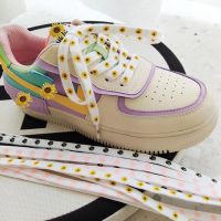 【LZ】✔  Cadarços de desenho animado Little Daisies Shoelaces AF1 Unisex Top alto Lona Desporto Moda