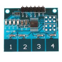 โมดูลเซ็นเซอร์สัมผัสสวิตช์คาปาซิทีฟดิจิตอล Ttp229 4ช่อง2.4V-5.5V 35*29Mm