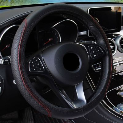 【YF】 Four Seasons General Motors Steering Wheel Cover Non Slip Sweat Absorbent Fiber Leather Handle Bread Off Road Pickup Sedan