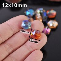 10pcs Hexagon Faceted Crystal Glass 12mm 16mm 20mm 22mm Loose Crafts Beads for Jewelry Making DIY