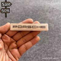 โลโก้ PORSCHE สีเงิน ชิ้นงานอลูมิเนียมบาง ขนาด 8.2x1.7cm #โลโก้รถ  #โลโก้รถยนต์  #สติ๊กเกอร์รถ #Logo  #โลโก้