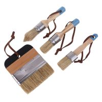 4 Pcs Round Flat Pointed and Wide Chalk Paint Wax Brush Natural Bristle Brushes Drop Ship Artist Brushes Tools