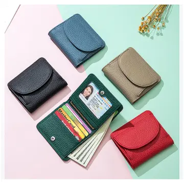 Fashion Women Leather Short Wallet Small Bifold Card Holder Zipper Mini  Purse