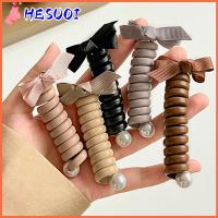 HESUOI 2PCS พลาสติกทำจากพลาสติก ที่คาดผมสายโทรศัพท์ กุทัณฑ์ถัก เครื่องมือทำผม เชือกมัดผมหางม้า ของขวัญสำหรับเด็ก ไข่มุกไข่มุก สิ่งประดิษฐ์ถักผม สำหรับผู้หญิง