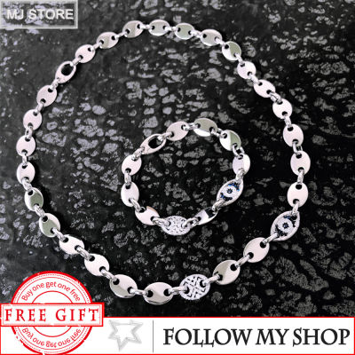 The New 925 Sterling Silver Buckle Necklace For Women Gift Evil Eye Sailor Ring Piece Zircon Pendant Luxury Brand Jewelry Monaco