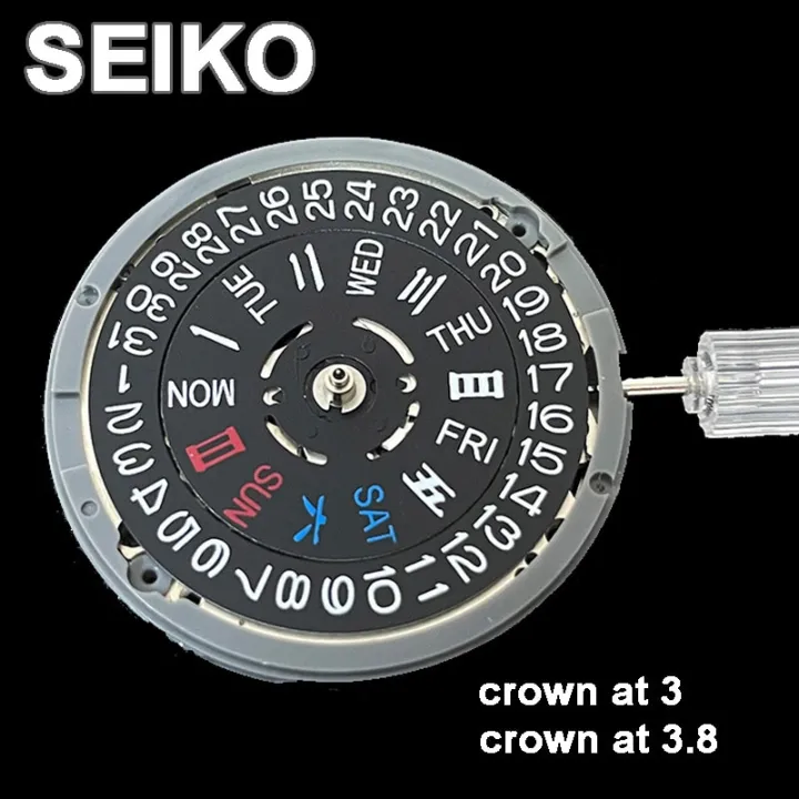 NEW SEIKO NH36 NH36A AUTO DAY DATE MOVEMENT MARK CROWN EU SHIPPING BVT04016  | Automatic Watch Movement Mens Parts Mechanical Watch Movement Nh36 Nh36a  Movement Automatic Day Dat 