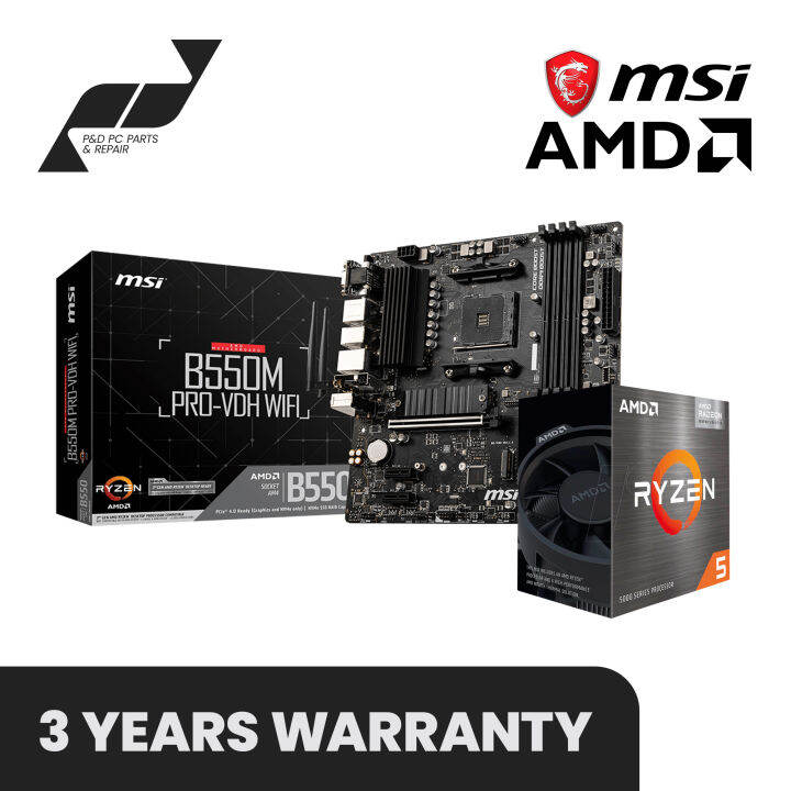 MSI B550M Pro-VDH WiFi Motherboard with AMD Ryzen 5 5600G