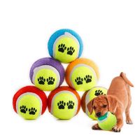 【YF】﹉  6.5Cm Dog for Small Large Dogs Interactive Tennis Rubber Durable Training Elastic Throwing