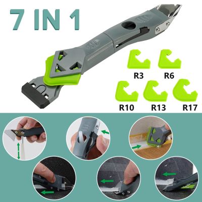 【YF】 Silicone Scraper Sealant Remover Set 7 In 1 Floor Caulk Finisher Grout Glass Glue Accessoriess