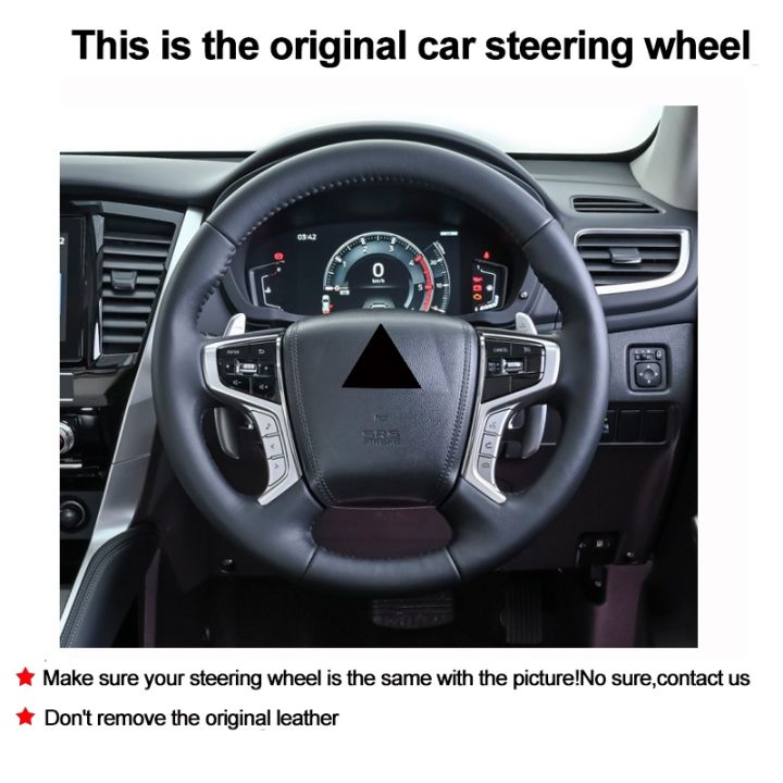 yf-hand-sewing-car-steering-wheel-cover-volant-wrap-for-mitsubishi-pajero-sport-iii-montero-2015-2022-braid-on