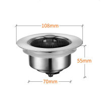 อ่างล้างจานท่อระบายน้ำที่ถอดออกได้สแตนเลสกรองตะกร้าลึกเสียปิดผนึกฝากรองผมจับสำหรับอุปกรณ์อ่างน้ำ