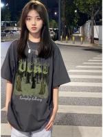 ∈ The new American summer short sleeve T-shirt female hip-hop niche ins tide restoring ancient ways on dopamine girl wear