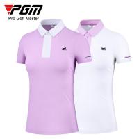 PGM Women Golf Shirts Summer Ladies Short-Sleeved T Shirt Sports Slim Clothes Quick-Dry Breathable Golf Tennis Clothing YF511