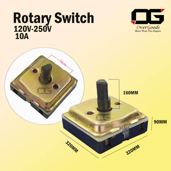Rotary Switch 4 Position Selector 3 Speed 120V250V Lazada