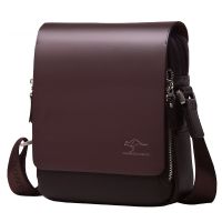 Kangaroo Luxury Brand Vintage Men Messenger Bags For Men Leather Business Shoulder Bag Male Crossbody Bag Brown Casual Briefcase