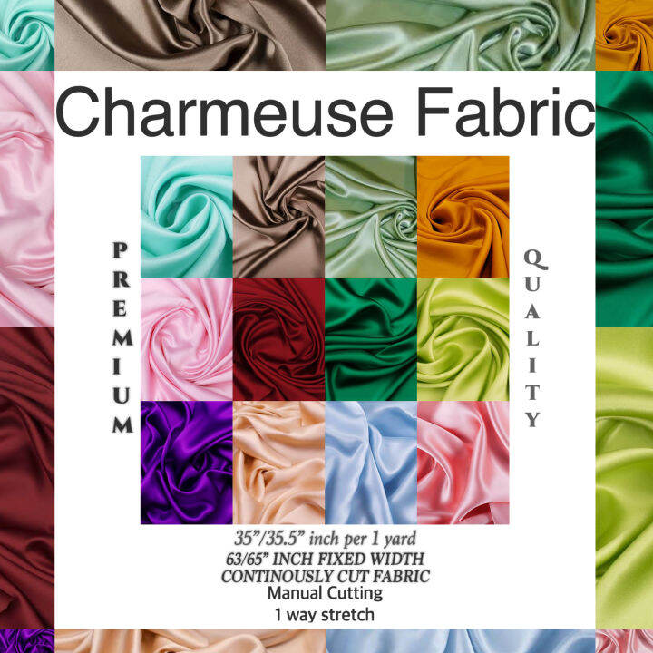 PREMIUM SATIN PER YARD SoftSatin/SemiCharmeuse/Charmeuse SILK FABRIC