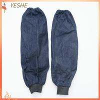 YESHE 1Pair ผ้าผ้าทอ ถุงมือกันแดดกันหนาว สีทึบทึบ สีฟ้าสีฟ้า การป้องกันมลพิษน้ำมัน ง่ายต่อการสวมใส่ แขนเสื้อแขน อุปกรณ์สำหรับห้องครัว