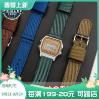 2023 new Suitable for Casio a168w/A158W MRW200/F91w/AE1200 nylon canvas watch strap 18mm