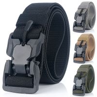 Mens Military Tactical Belt Quick Release Magnetic Buckle Army Outdoor Hunting Multi Function Canvas Nylon Waist Belts Strap