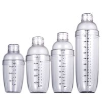 Home Cocktail Shaker Transparent Resin Coffee Bar Tools Bottle Drink Barware Beverage With Scale Party Wine Mixer Portable