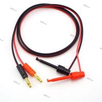 1 Pair 1M 4mm Banana Plug to Electric Hook Clip Test Lead Cable Gold Plated For Multimeter Wire Connector 6TH