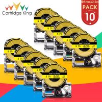 10PK Φ5mm 9mm Heat Shrink Tube Label for Epson SU5Y LK-4YBA5 Black on Yellow work for Epson LabelWorks LW-300 LW-400 Label Maker