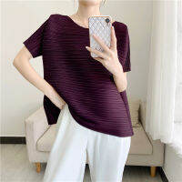 Spring/Summer 2022 New Miyake Pleated Top Womens T-Shirt Split Casual Pleated Womens Wear